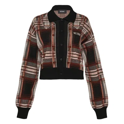 We11 Done Plaid Knit Cardigan Jacket