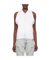 We11 Done Plain Knitted Hooded Sleeveless Vest In White