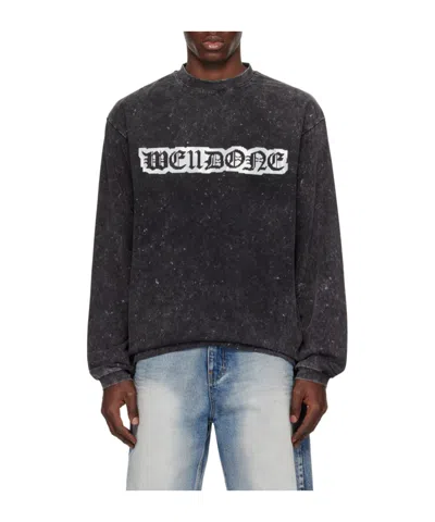 We11 Done Plain Knitted Long-sleeved T-shirt In Black