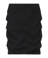 We11 Done Black Tucked Midi Skirt In Black