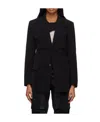 We11 Done Black Gathered Blazer In Black