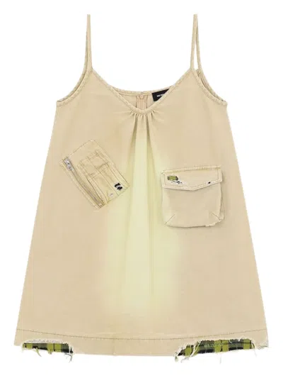 We11 Done Pocket Mini Dress In Neutral