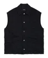 We11 Done Press-stud Cotton-blend Vest In Black