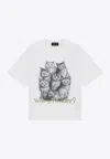 We11 Done Printed Cats T-shirt In White