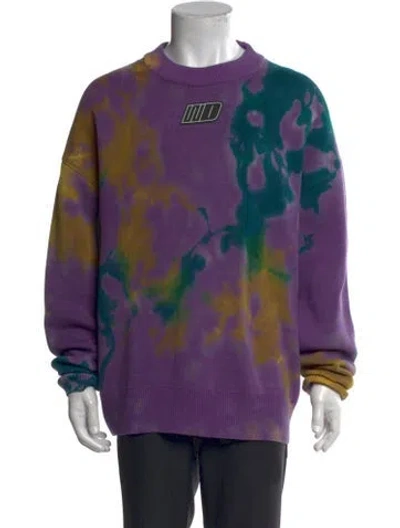 Pre-owned We11 Done Printed Crew Neck Pullover In Purple