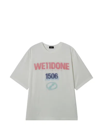 We11 Done Printed Crewneck T-shirt In Gray
