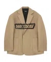 We11 Done Logo Printed Suit Jacket In Nude