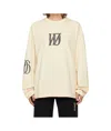 We11 Done Beige Letter Logo Print Long-sleeved T-shirt In White