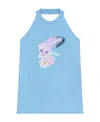 We11 Done Printed Neck Vest In Blue