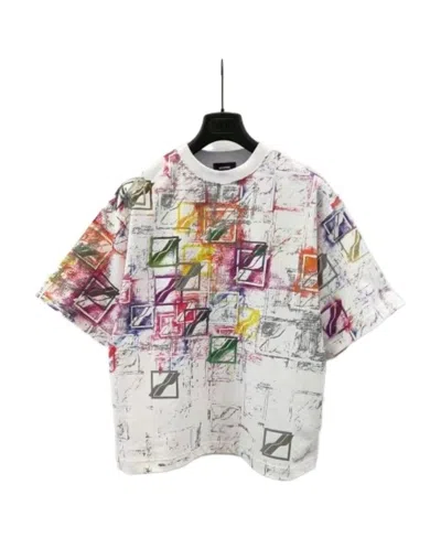 We11 Done Printed Pattern Short-sleeved T-shirt In White
