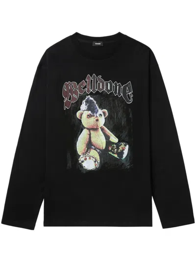 We11 Done Punk Teddy Long-sleeved T-shirt In Black
