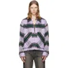 We11 Done Purple Check Pattern Jacket In Blue