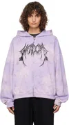 We11 Done Purple Graphic Logo Zip-up Hoodie In Purple