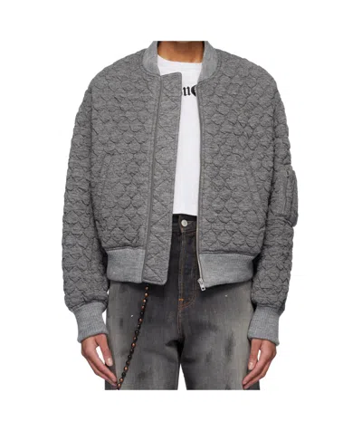 We11 Done Quilted Bomber Jacket In Gray