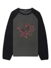 We11 Done Raglan-sleeve Graphic-print Sweater In Black