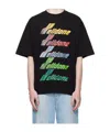 We11 Done Black Multi Rainbow Logo T-shirt In Black