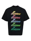 We11 Done Black Multi Rainbow Logo T-shirt In Black