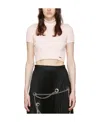 We11 Done Rayon Short-sleeved High-necked T-shirt In Pink