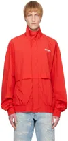 We11 Done Red Windproof Jacket In Red