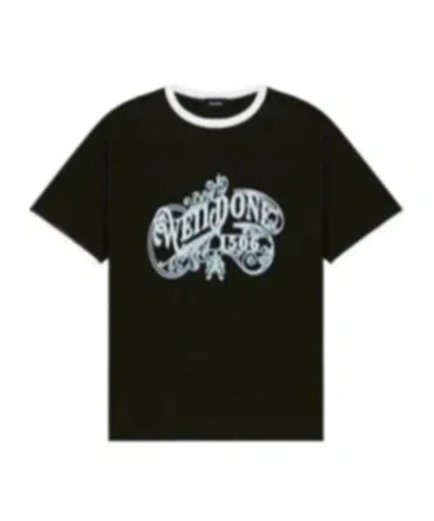We11 Done Retro Logo Crew Neck T-shirt In Black