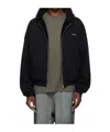 We11 Done Black Embroidered-logo Reversible Hoodie In Black