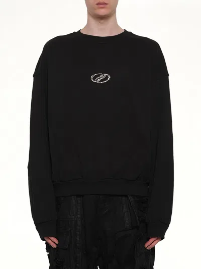 We11 Done Rhinestone Balloon-fit Sweatshirt In Black