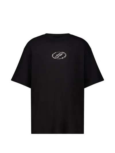 We11 Done Rhinestone-embellished T-shirt In Black