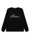 We11 Done Rhinestone Logo Long Sleeved T-shirt In Black
