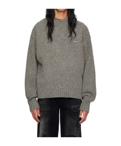 We11 Done Rib Knitted Sweater In Gray