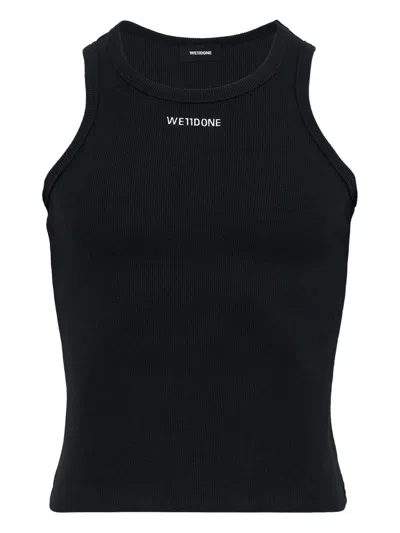 We11 Done Ribbed Tank Top In Black