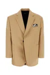 We11 Done Jacket Featuring Notch Lapels And Pockets In Beige