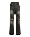 We11 Done Ripped Denim Trouser In Gray