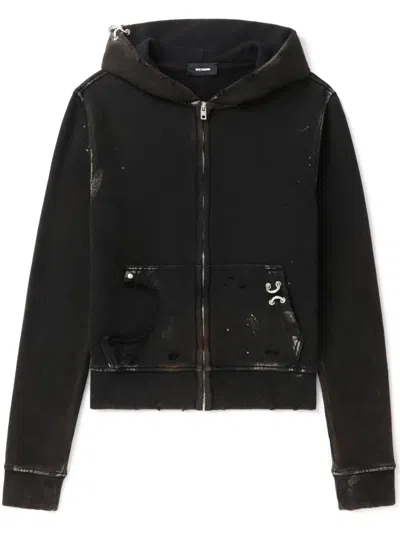 We11 Done Ripped-detailing Hoodie In Black