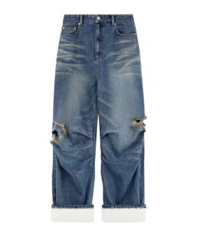 We11 Done Ripped Straight-leg Jeans In Blue
