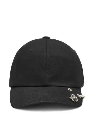 We11 Done Rose-embellishment Baseball Cap In Black
