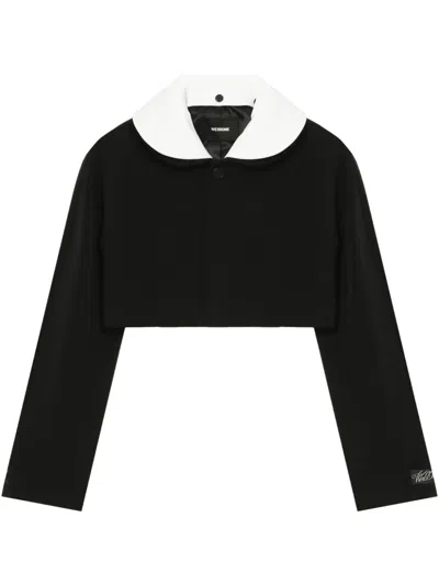 We11 Done Round-collar Jacket In Black