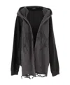 We11 Done Cotton Distressed Muffler Sweatshirt In Black