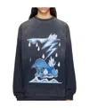 We11 Done Round-neck Long-sleeved Hoodie In Blue