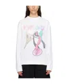 We11 Done Round-necked Logo Sweater In White