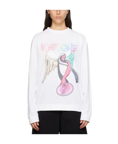 We11 Done Round-necked Logo Sweater In White