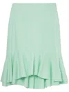 We11 Done Ruffle-detailing Asymmetric Skirt In Green
