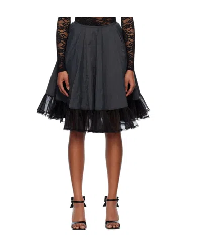 We11 Done Ruffle-detailing Skirt In Black
