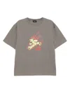We11 Done Run Flame Teddy Print T-shirt In Grey