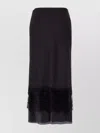 We11 Done Satin Midi Skirt Lace Trim