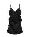 We11 Done Black V-neck Minidress In Black