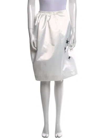 Pre-owned We11 Done Sequin Embellishments Knee-length Skirt In White