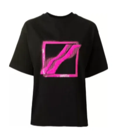 We11 Done Sequin-logo Cotton T-shirt In Black