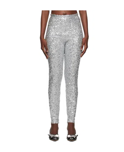 WE11 DONE SEQUINED ELASTIC WAIST LEGGINGS