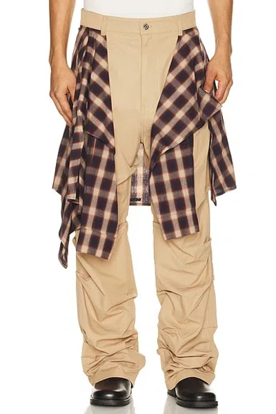 We11 Done Shirt Wrapped Pants In Neutral