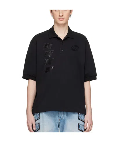 We11 Done Short-sleeved Polo Shirt In Black